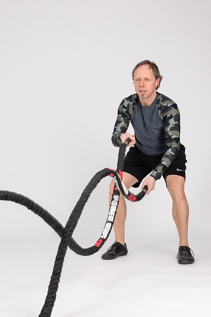 active individual preparing for a strength training session with correct posture and calm focus